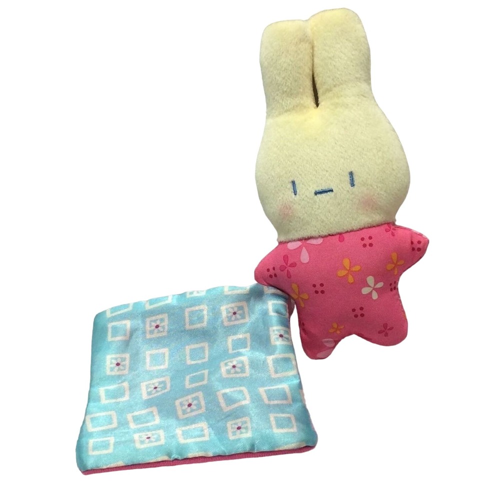 Fisher Price Bunny Rabbit 7" Plush w/Blanket Pink Lovey Soft Rattle